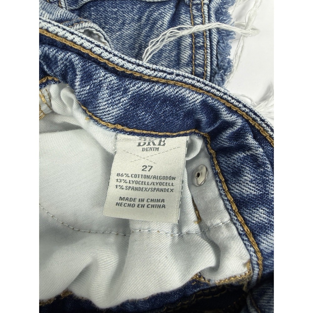 BKE Billie Cargo Denim Shorts Womens Size 27 Light Wash Stretch Frayed Hem - Picture 4 of 10